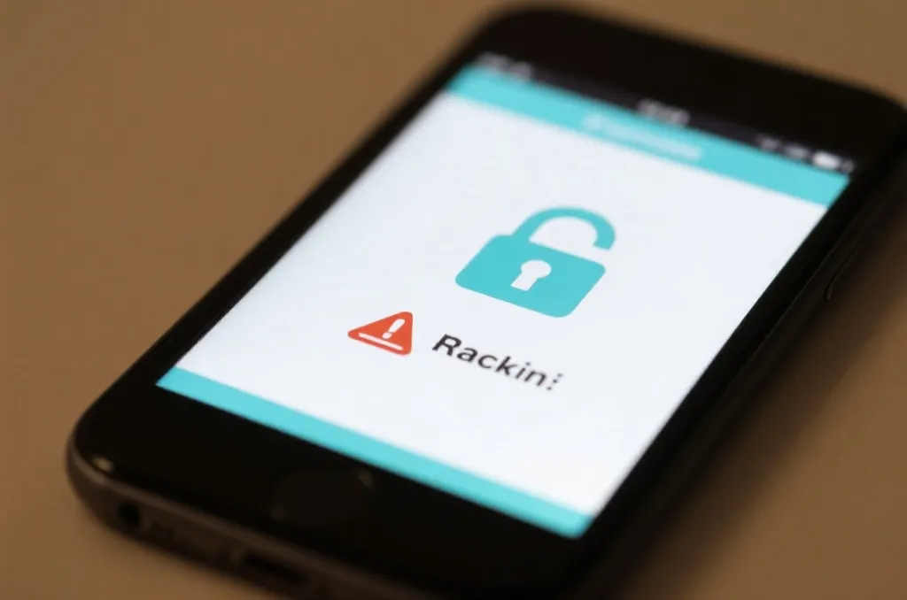 手机屏幕显示安全提示与锁形图标