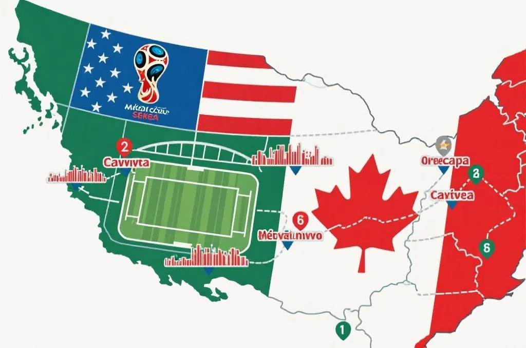 2026世界杯美加墨赛区地图示意,三国城市与球场分布清晰可见